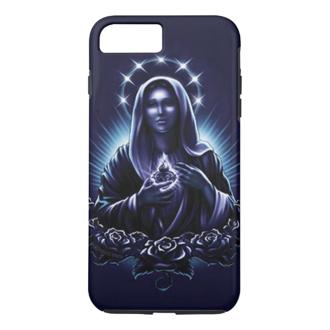 Capa Para iPhone, Case-Mate Virgem Abençoada Mary - Madona Roxa e Rosas (Verso)
