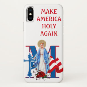 CAPA PARA iPhone DA Case-Mate VIRGEM DE BANDEIRA AMERICANA MARY ROSAS RELIGIOSOS