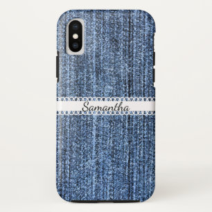 Capa Para iPhone Da Case-Mate Vista de Negação Azul com o iPhone X de Fita