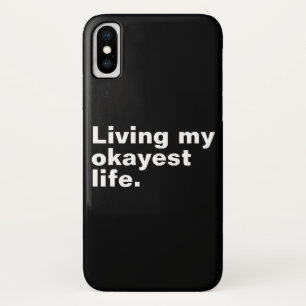 Capa Para iPhone Da Case-Mate Vivendo minha vida mais agradável. design de texto