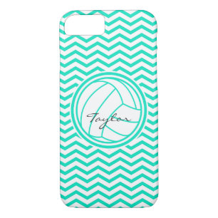 Capa Para iPhone Da Case-Mate Voleibol Personalizado; Aqua Green Chevron