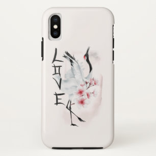 Capa Para iPhone Da Case-Mate Watercolor Japonês Sakura Blossom Love Crane