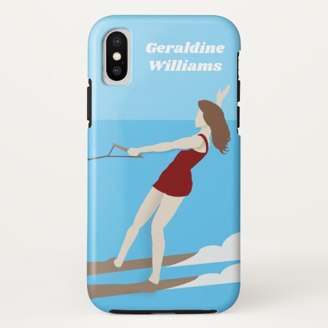 Capa Para iPhone, Case-Mate Waterski, estilo Vintage (Verso)