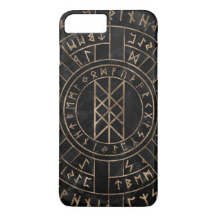 Capa iPhone 8 Plus/7 Plus Web de Wyrd a matriz do mármore e do ouro do