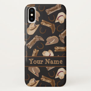 Capa Para iPhone Da Case-Mate Western Cowboy Hat Boots Black Name Personalizado
