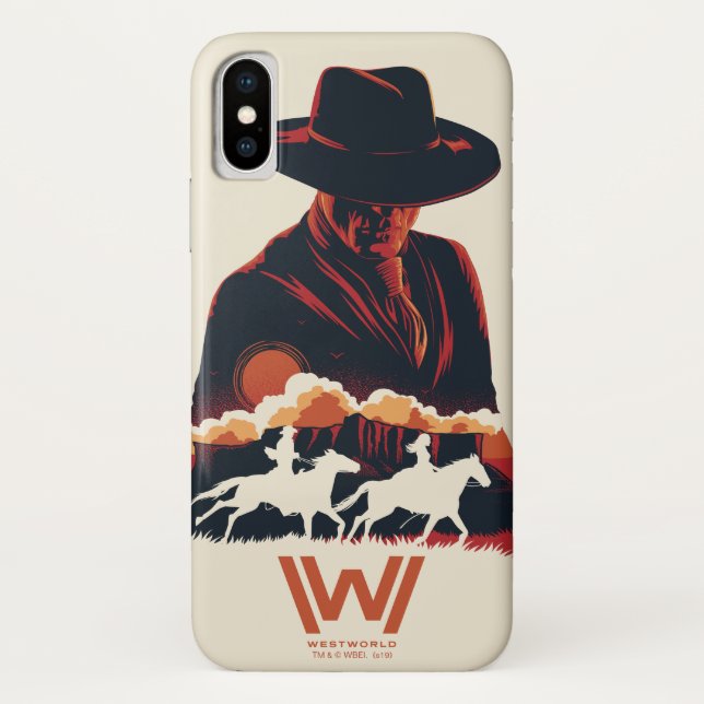 Capa Para iPhone, Case-Mate Westworld | Homem na Silhueta do Deserto Negro (Verso)