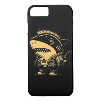 Capa iPhone 8/7 Whimsigoth Cyborg Shark Vintage Art Design