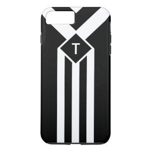 Capa Para iPhone Da Case-Mate White Stripes e Chevrons a preto com monograma