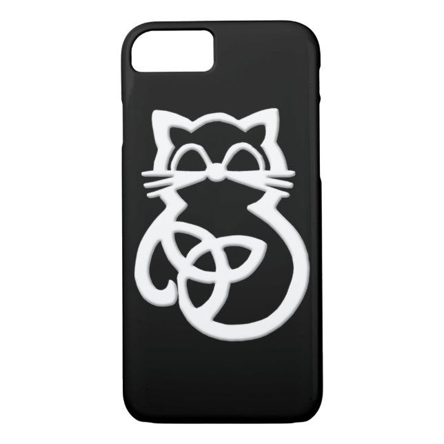 Capa Para iPhone, Case-Mate White Trinity Knot Celtic Cat iPhone 8/7 Case (Verso)