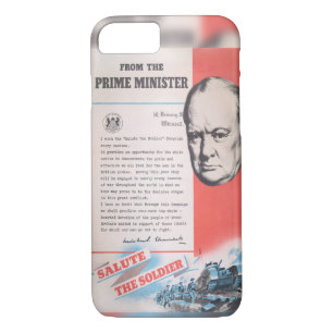 Capa iPhone 8/7 Winston Churchill, reprodução do poster WW2