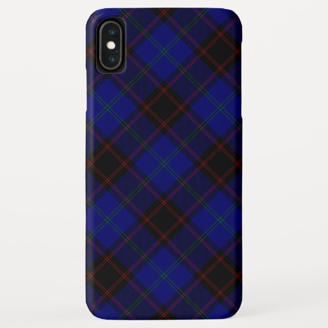 Capa Para iPhone, Case-Mate Xadrez azul-tartã inicial (Verso)