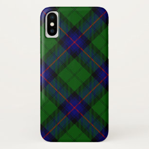 Capa Para iPhone X Xadrez azul-tartan armstrong e verde