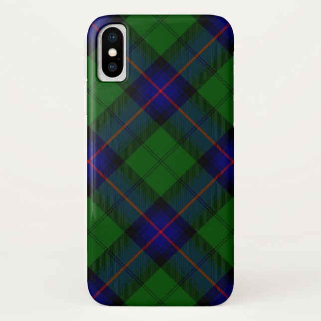 Capa Para iPhone, Case-Mate Xadrez azul-tartan armstrong e verde (Verso)