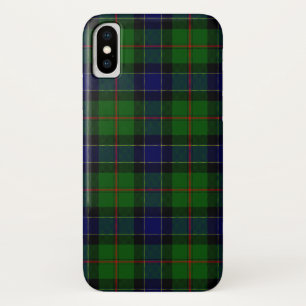 Capa Para iPhone X Xadrez azul-tartan-gilvie