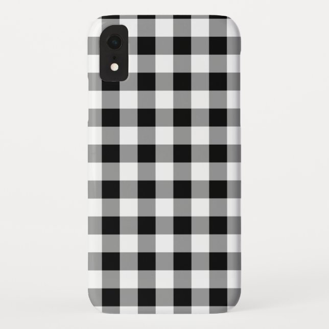Capa Para iPhone, Case-Mate Xadrez de Buffalo Preto e Branco (Verso)