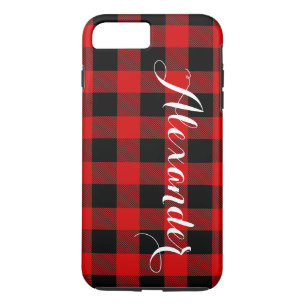 Capa Para iPhone Da Case-Mate Xadrez de Verificação de Búfalo Vermelho Negro 