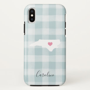 Capa Para iPhone Da Case-Mate Xadrez Rustic Mint do Estado da Carolina do Norte