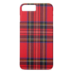 Capa iPhone 8 Plus/7 Plus Xadrez vermelha de Stewart tartan