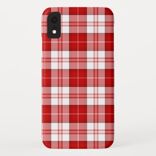 Capa Para iPhone, Case-Mate Xadrez vermelho e branco tartan Menzies (Verso)
