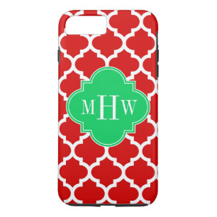 Capa Para iPhone Da Case-Mate Xmas Red White Marroquino #5 Nome Esmeraldo Monogr