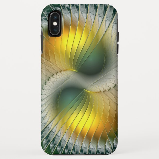 Capa Para iPhone, Case-Mate Yin Yang Verde Amarelo Abstrato Colorido Fractal (Verso)