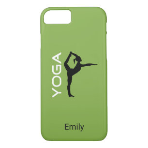 Capa iPhone 8/7 Yoga Pose Silhouette em Verde Personalizado