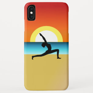 Capa Para iPhone XS Max Yoga Warrior da Praia Moderna Pose Silhouette Asan