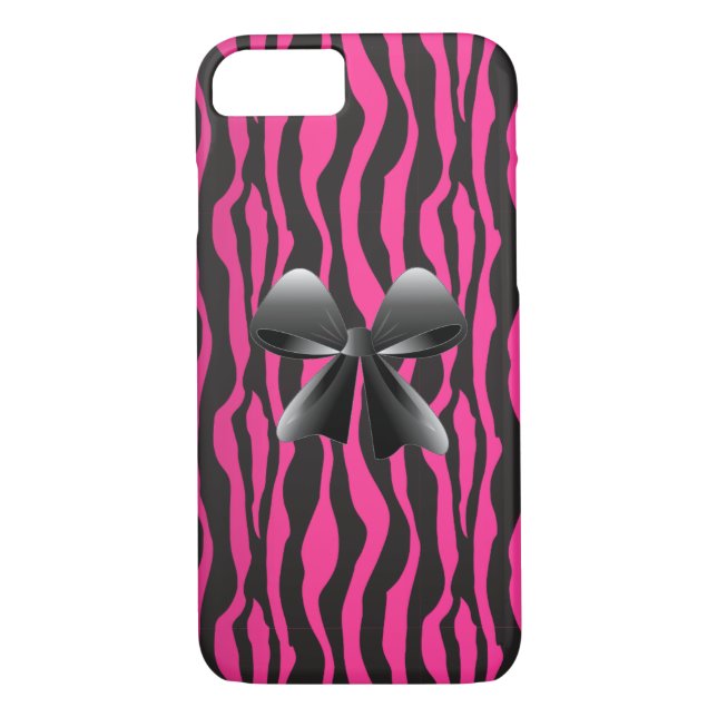 Capa Para iPhone, Case-Mate Zebra Stripes, preto, rosa, iPhone Arco 7 Case (Verso)