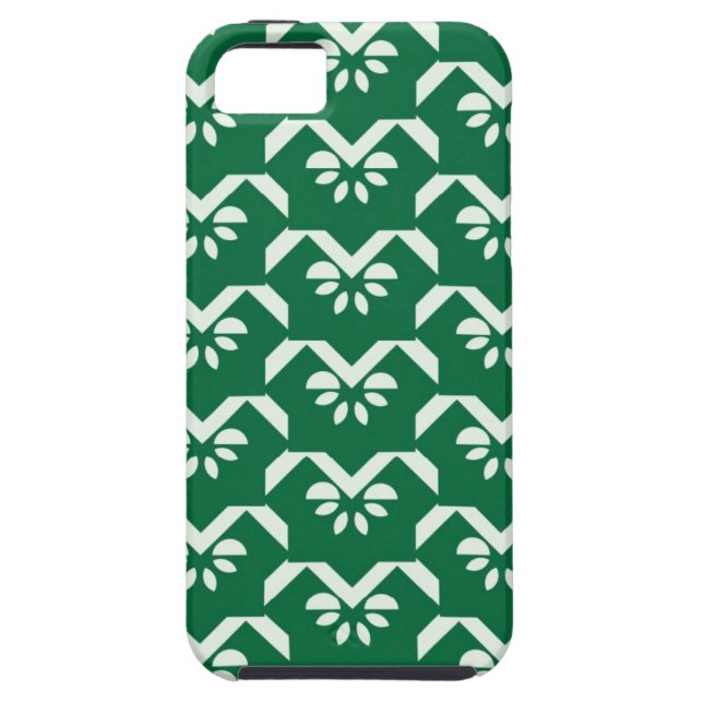 Capa Para iPhone, Case-Mate Ziguezague floral verde (Traseira)