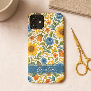 Capa Para iPhone Chic Sicilian Colorful deixa padrão de arte floral