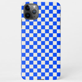 Capa Para iPhone Cobalt and cream checkerboard pattern