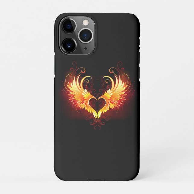 Capa Para iPhone Coração de Fogo de Anjo com Asas (Verso)