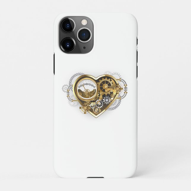 Capa Para iPhone Coração Steampunk com Manômetro (Verso)