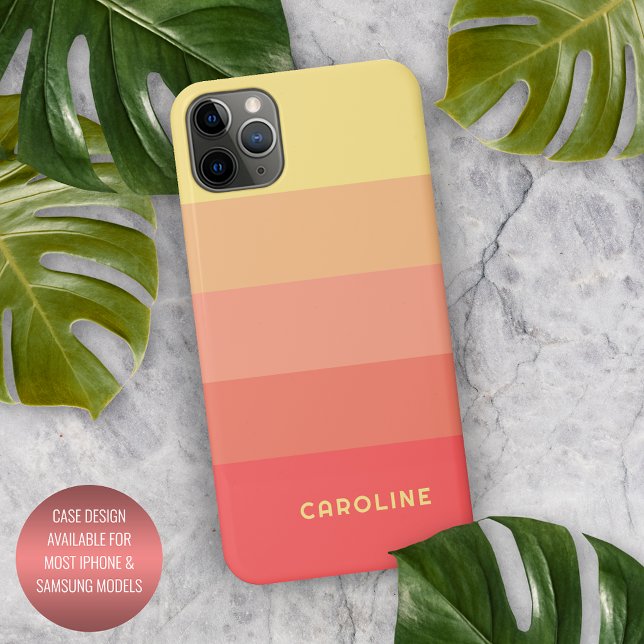 Capa Para iPhone Coral Vermelho Pêssego Laranja Melão Amarelo (Criador carregado)