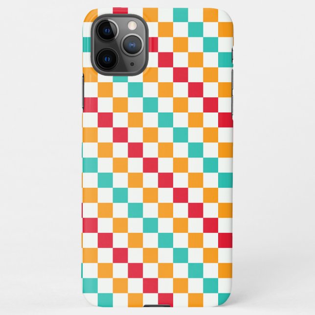 Capa Para iPhone Cozy classroom diagonal checkerboard pattern (Verso)
