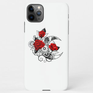 Capa Para iPhone Crescente Mecânico com Rosas vermelhas