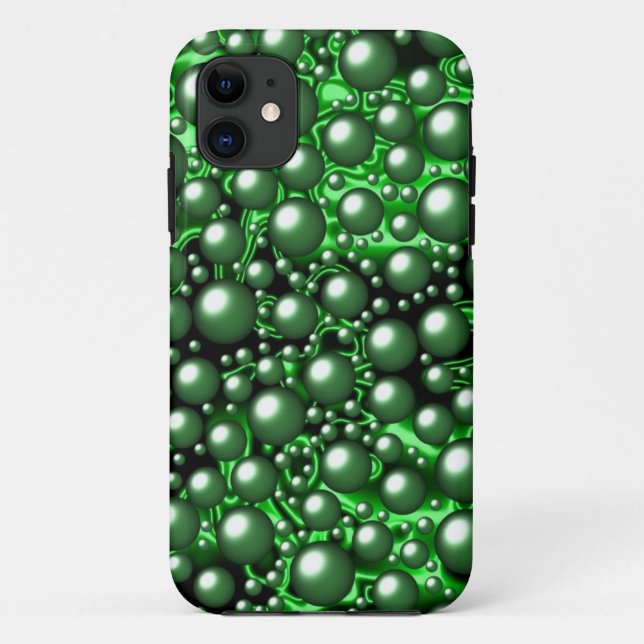 Capa Para iPhone Da Case-Mate 3 d bolhas verdes (Verso)
