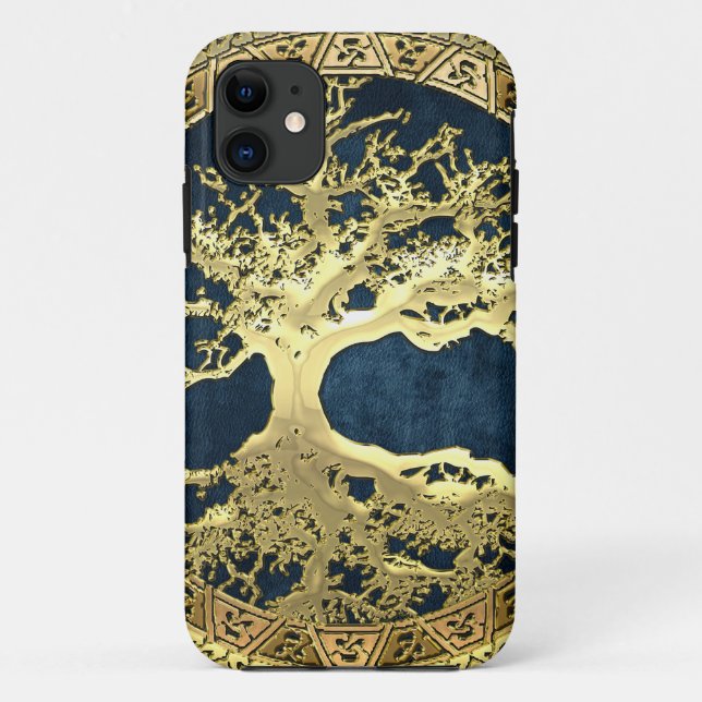 Capa Para iPhone Da Case-Mate [400] Árvore Celta da Vida [Dourado] (Verso)