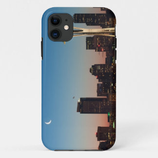 Capa Para iPhone Da Case-Mate A bandeira americana voa entre a lua da ascensão