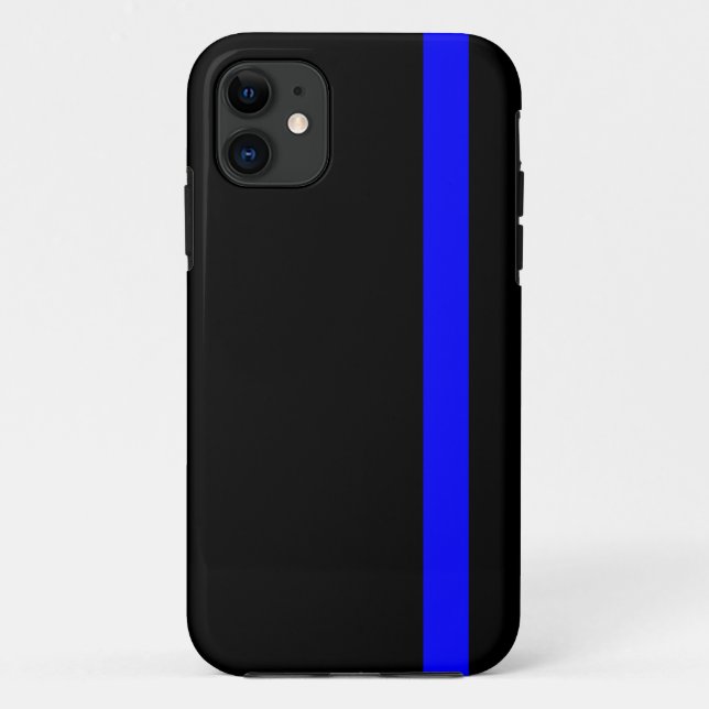Capa Para iPhone Da Case-Mate A Linha Azul Fino Simbólica é Preta Vertical (Verso)
