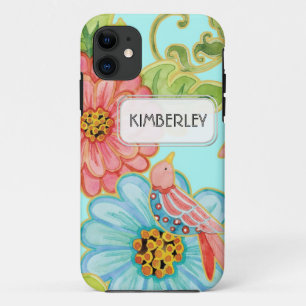 Capa Para iPhone Da Case-Mate A modificação floresce a arte floral do teste