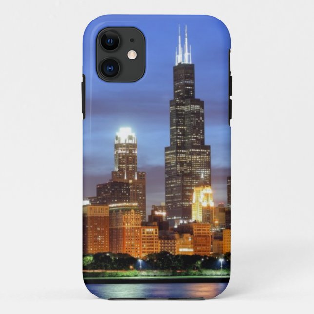 Capa Para iPhone Da Case-Mate A skyline de Chicago do planetário de Adler (Verso)