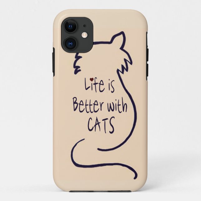 Capa Para iPhone Da Case-Mate A vida é melhor com gatos (Verso)