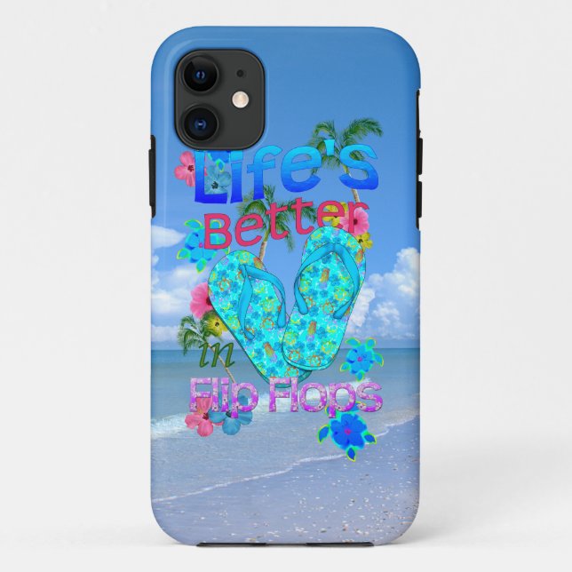 Capa Para iPhone Da Case-Mate A vida é melhor nos chinelos (Verso)
