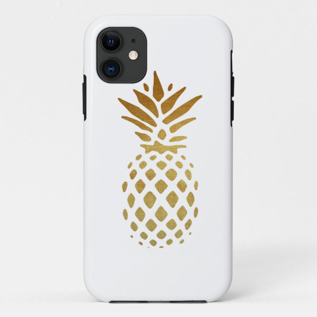 Capa Para iPhone Da Case-Mate Abacaxi dourado, fruta no ouro (Verso)