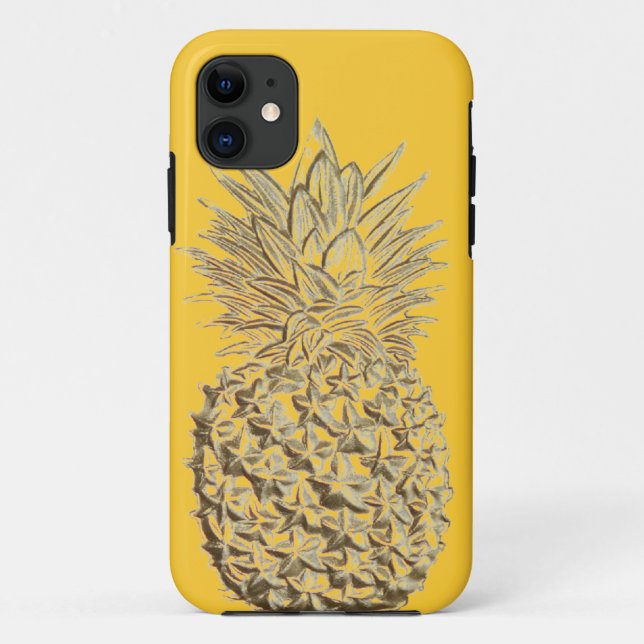 Capa Para iPhone Da Case-Mate Abacaxi no ouro amarelo (Verso)