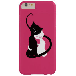 Capa Para iPhone Da Case-Mate Abraçando gatos do amor - rosa bonito da arte do