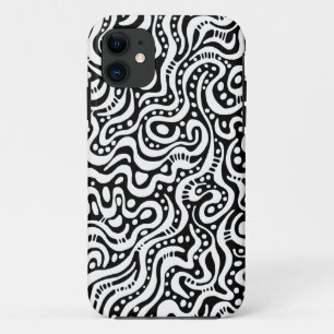 Capa Para iPhone Da Case-Mate Abstrato 041211 - Branco sobre Preto