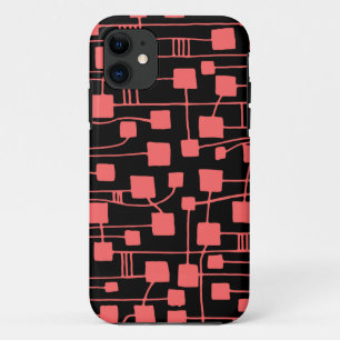 Capa Para iPhone Da Case-Mate Abstrato 111211 - Rosa tropical em preto