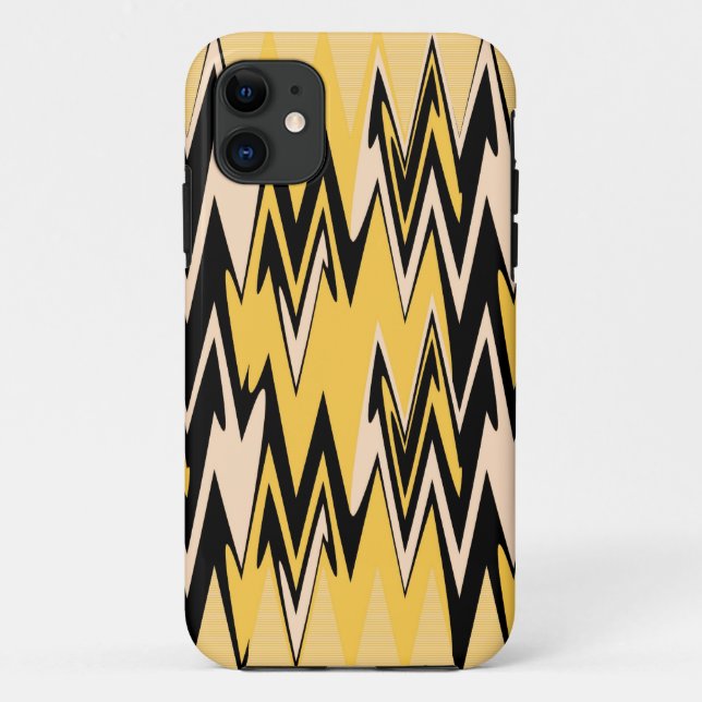 Capa Para iPhone Da Case-Mate Abstrato amarelo e preto Chevron do ziguezague (Verso)